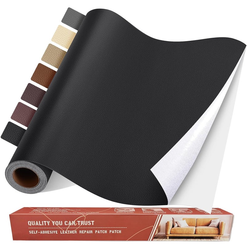 Yikda Self Adhesive Leather Repair Patch Kit, 31.4 in x 16 in Large Vinyl Leather Repair Tape for Furniture, Car Seat, Couch, Sofa, Chair Black - Image 1